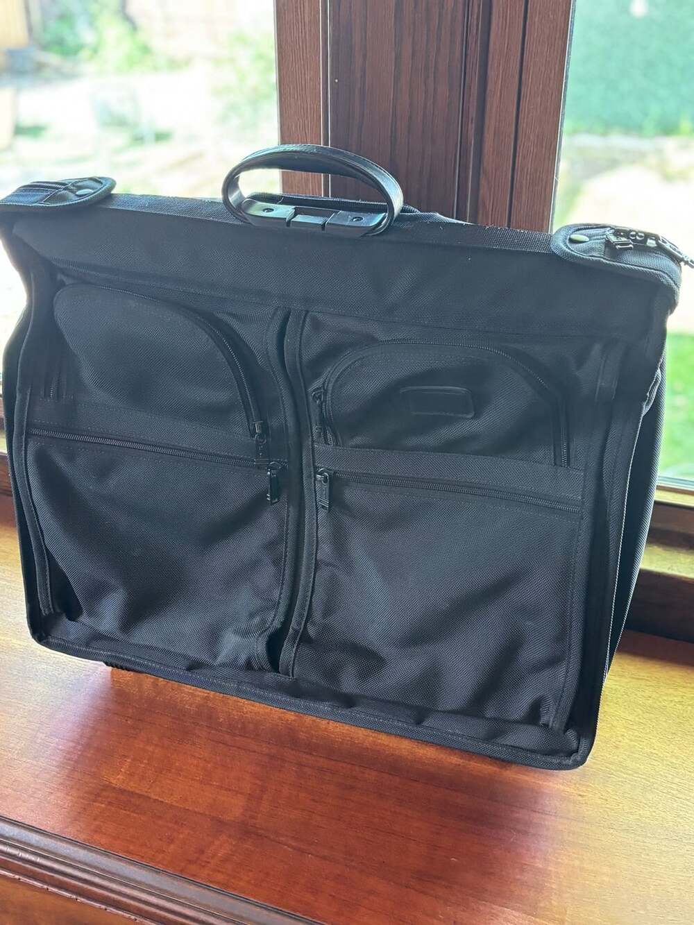 Tumi Alpha Black Wheeled Rolling Garment Bag Extended Trip Suitcase